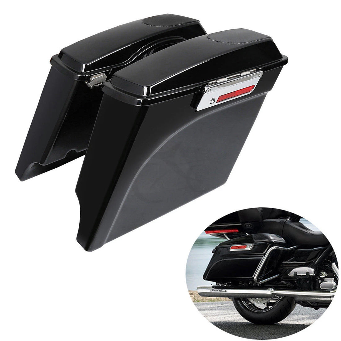 5" Extended Saddlebag+Speaker Lids For Harley Touring Electra Street Glide 93-13