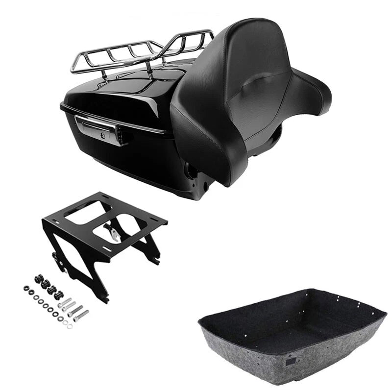 King Trunk Backrest Rack Solo Mount Fit For Harley Softail Slim 2018-2025