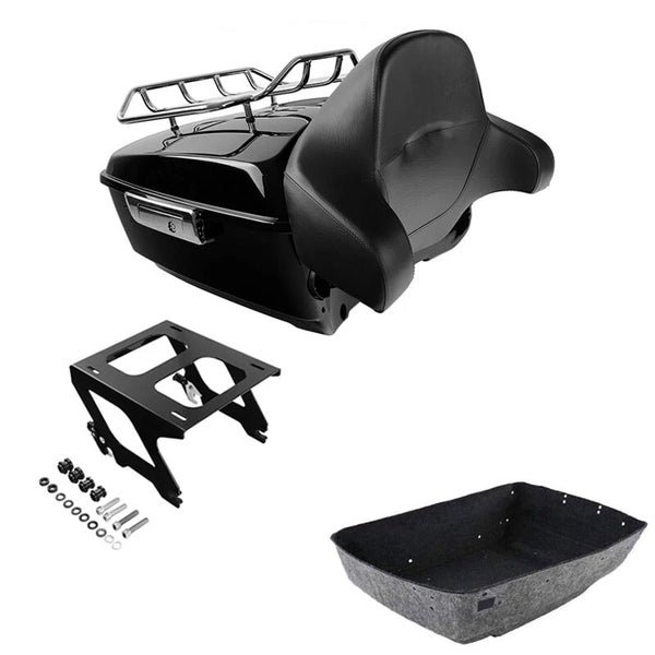 King Trunk Backrest Rack Solo Mount Fit For Harley Softail Slim 2018-2025