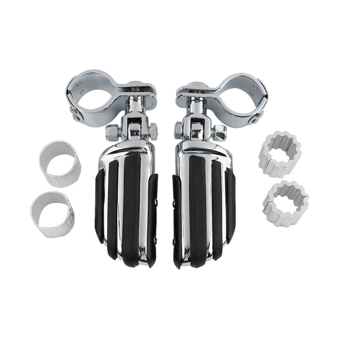 22mm 25mm 32mm 35mm Chrome Adjustable Footpegs Clamps Fit For Harley Road Glide
