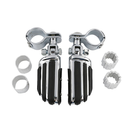 22mm 25mm 32mm 35mm Chrome Adjustable Footpegs Clamps Fit For Harley Road Glide