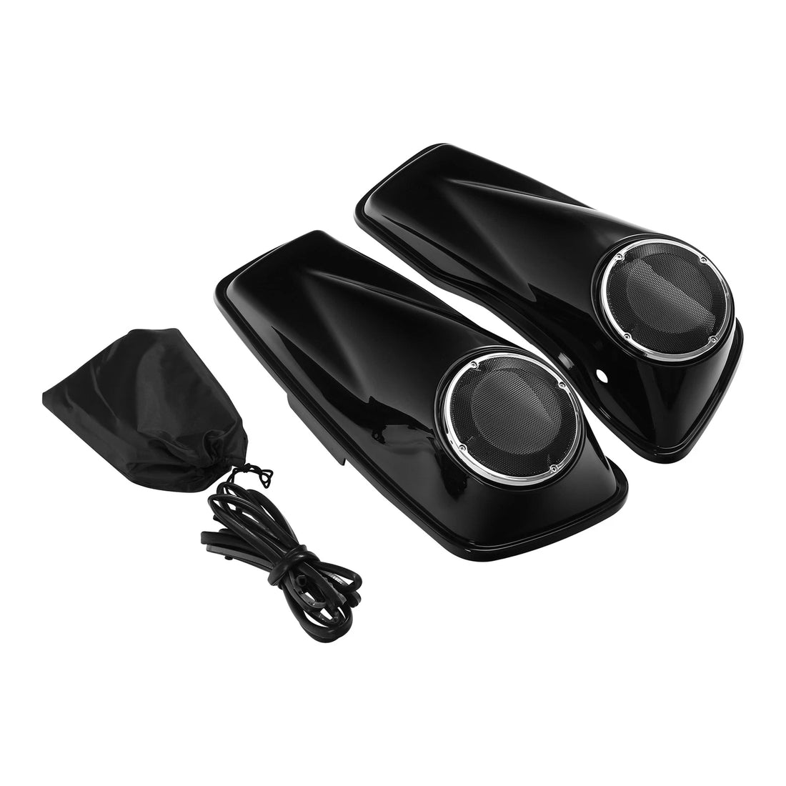 Vivid Black 6.5" Saddlebags Speaker Lids Fit For Harley Road Glide Fltrx 14-24