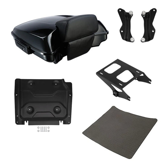 Black Razor Trunk Backrest Rack Docking Plate Fit For Harley Electra Glide 14-26