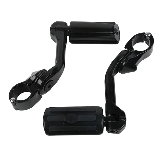 1.25" Adjustable Highway Long Angled Foot Pegs Mount Fit For Harley Road Glide