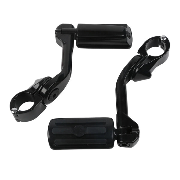 1.25" Adjustable Highway Long Angled Foot Pegs Mount Fit For Harley Road Glide