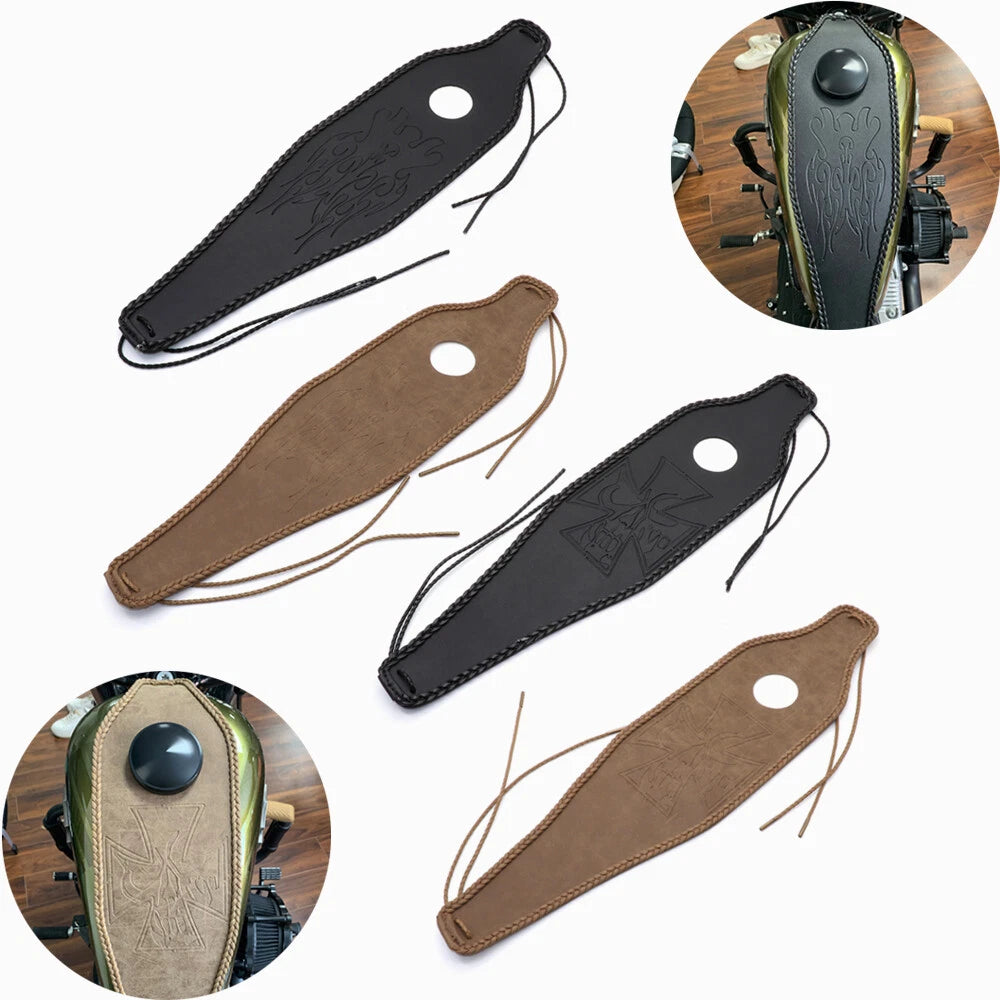 New PU Leather Fuel Tank Holster Protective Cover For Harley Sportster XL 883 48