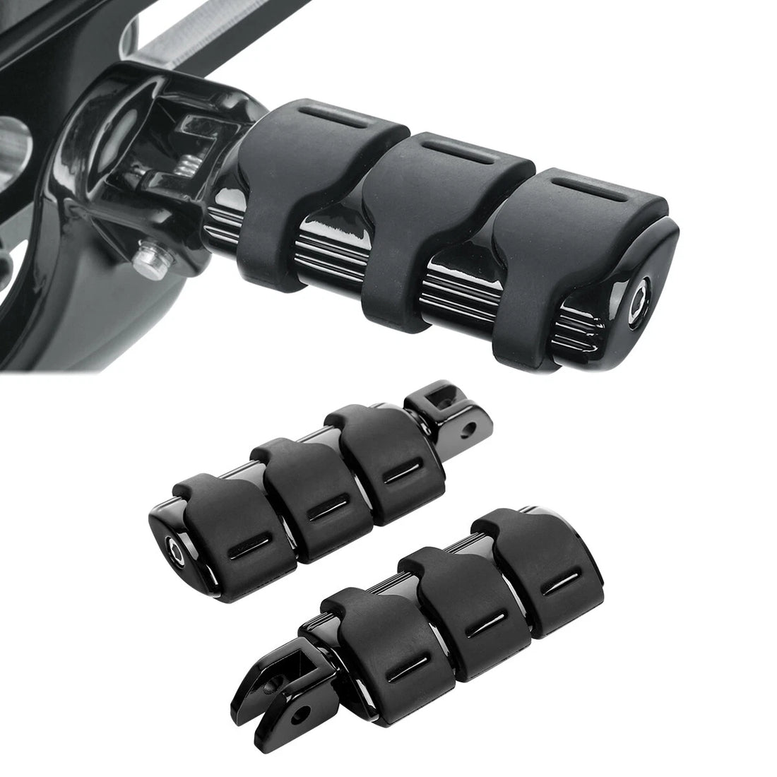 Black Front Driver Foot Peg Pegs Fit For Harley Softail Street Fat Bob 2018-2023