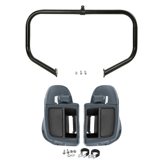 Lower Vented Fairings Highway Engine Guard Fit For Harley Cvo Street Glide 14-23