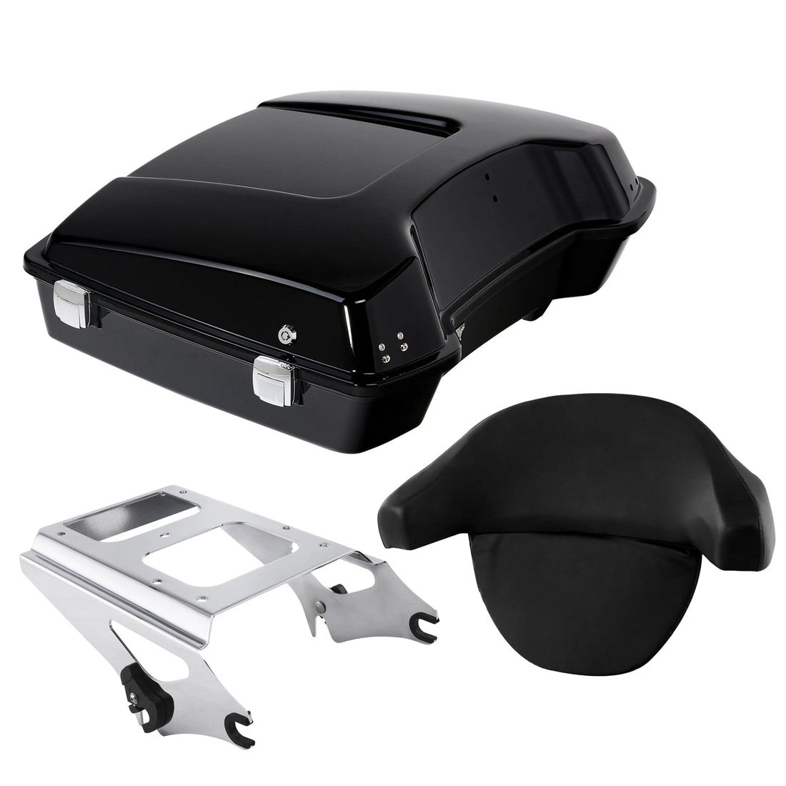 5.5" Razor Trunk w/ Pad + Mount Rack Fit For Harley Touring Road Glide 2009-2013