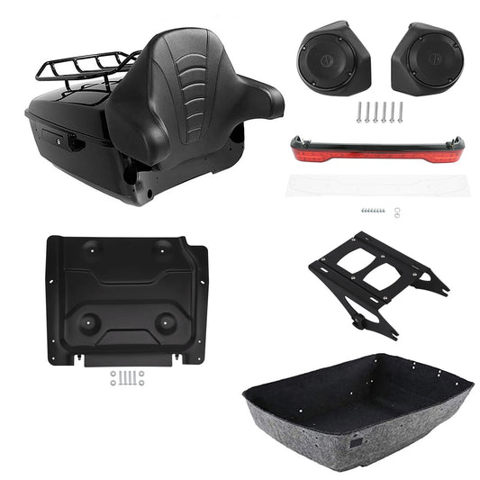 King Trunk Backrest Mount Rack Light Speakers Fit For Harley Road Glide 14-26 25