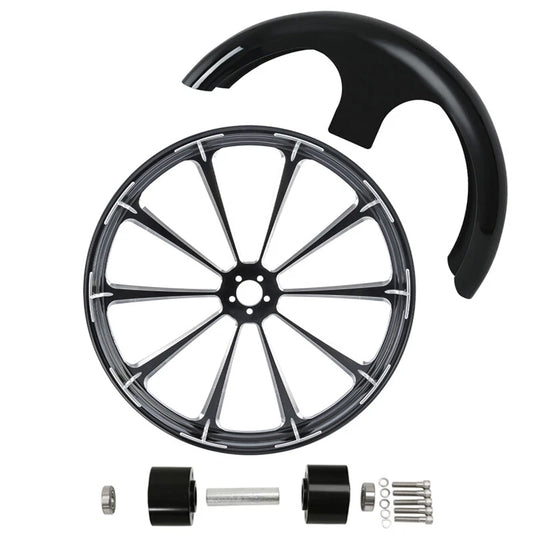 30" Front Wheel Rim Hub Dual Disc Fender Fit For Harley Touring ABS models 97-21