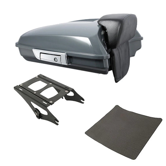 Razor Trunk Backrest Pad Mount Fit For Harley Road King 2014-2026 Gunship Gray