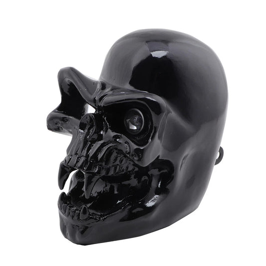 Motorcycle Black Hi/Lo Beam LED Skull Headlight Head Lamp For Harley Yamaha