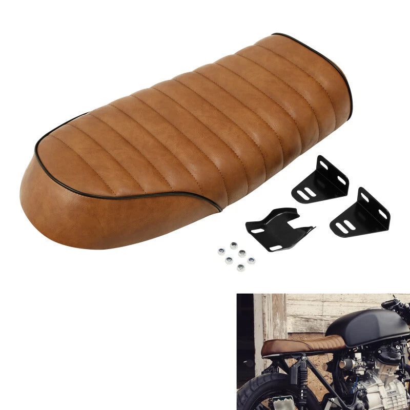 Vintage Flat Brat Style Cushion Seat Saddle Fit For Honda CB CL Retro Cafe Racer