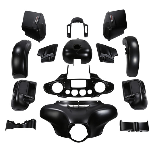 Fairing Body Set Fit For Harley Touring Cvo Street Glide 2014-2024 Black Denim