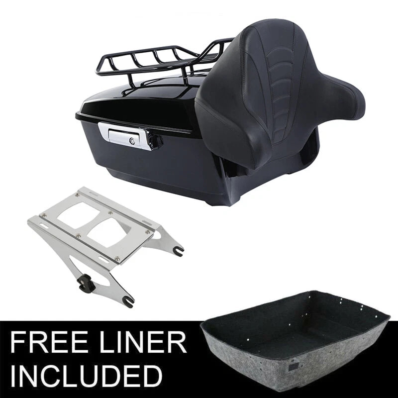 King Trunk Backrest Pad Mount Rack Fit For Harley Electra Street Glide 2014-2026
