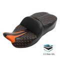 Orange Black Rider Passenger Gel Seat Fit For Harley Street Electra Glide 09-23