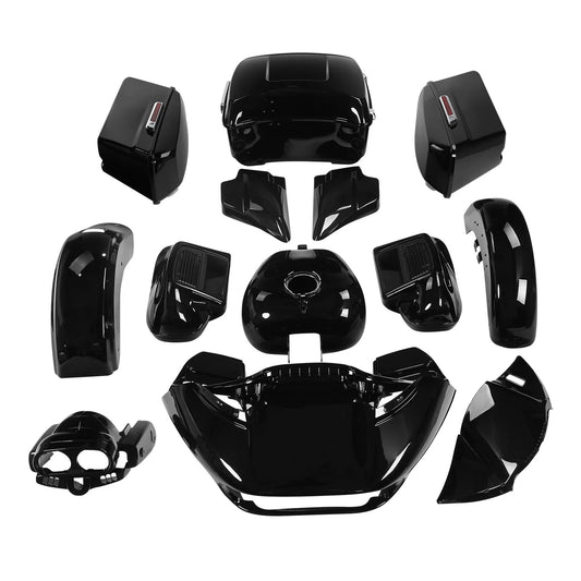Vivid Black Fairing Body Paint Set Fit For Harley Road Glide Limited 2015-2024