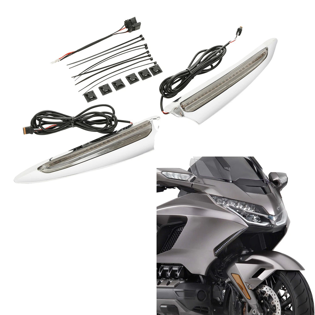 Front Lighted Vent Trim LED Running Light Fit For Honda Goldwing GL1800 18-25 24