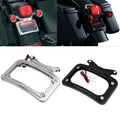 Black/Chrome Curved License Plate Frame LED Light Fit For Harley Street Glide