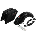 Black 5" Stretched Saddlebag Rear Fender System Fit For Harley Touring 2009-2013