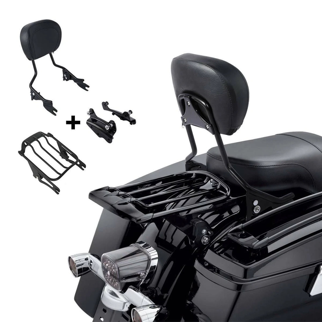 Sissy Bar Backrest Rack Docking Kit Fit For Harley Road King Glide 2009-2013