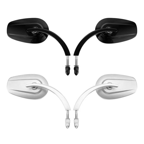 Large Rear View Mirrors Fit For Harley Heritage Softail Slim Black/Satin Chrome
