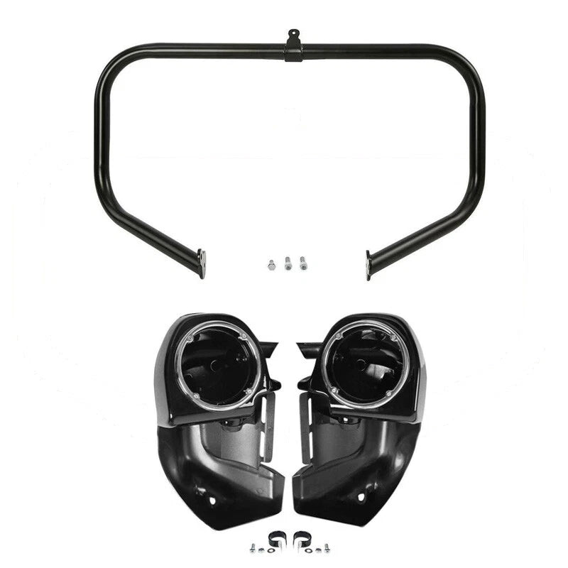 Lower Vented Leg Fairings Speaker Pods & Engine Bar Fit For Harley Touring 09-13
