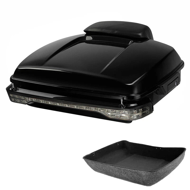 Chopped Trunk Backrest Pad LED Light Fit For Harley Road Street Glide 2014-2026