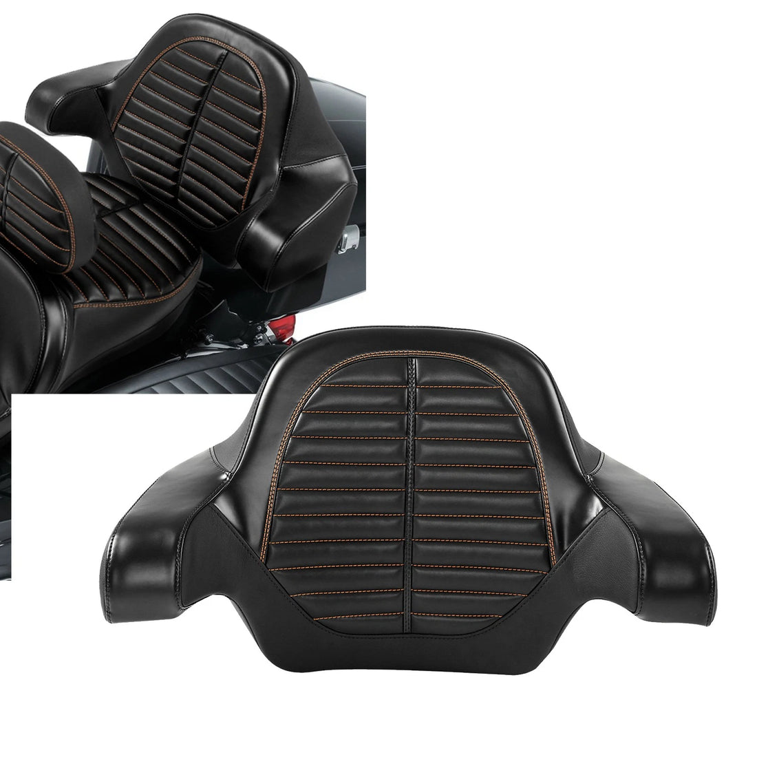 Wrap-Around Backrest Pad Fit For Harley Touring King Chopped Trunk Pack 14-26