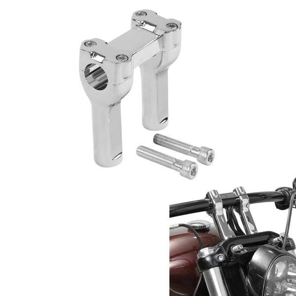 Chrome 4" Handlebar Riser Fit For Harley Dyna Low Rider Softail Deluxe 1.25" Bar