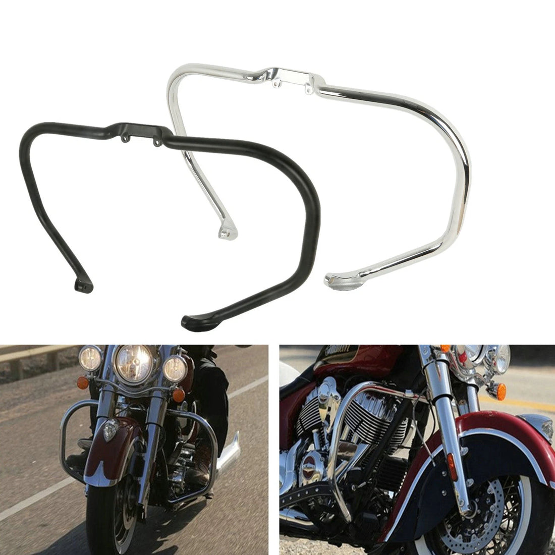 Chrome/Black Engine Guard Crash Bar Fit For Indian Chief Dark Horse 2017-2020 US