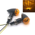 Black Metal LED Mini Bullet Amber Spherical Lens Turn Signal Indicators Light