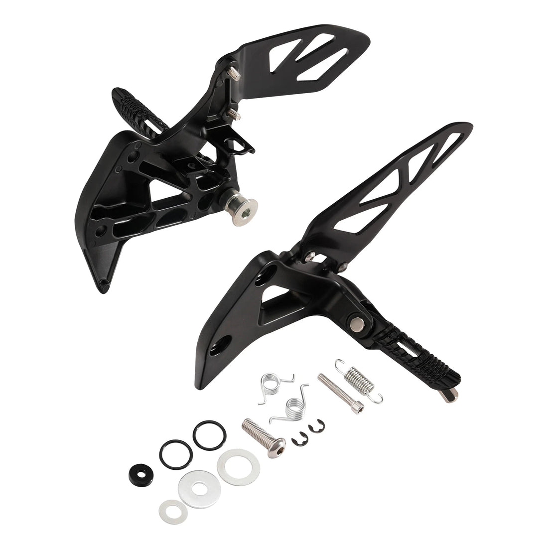 Black Front Driver Footpegs Footrests Bracket Fit For Suzuki GSXR1000 2017-2025