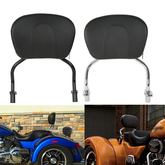 Detachable Sissy Bar Pad Backrest For Harley Flrt Freewheeler 15-25 Chrome/Black