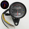 Black Motorcycle Dual LED Backlight Signal Odometer Mileage Speedometer Gauge