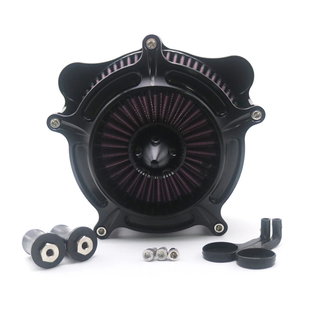 Black CNC Turbine Air Cleaner Filter For Harley Sportster XL883 XL1200 2004~2014