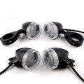 Black 39mm Relocation Fork Clamp Bullet Front Rear Turn Signal Light For Harley