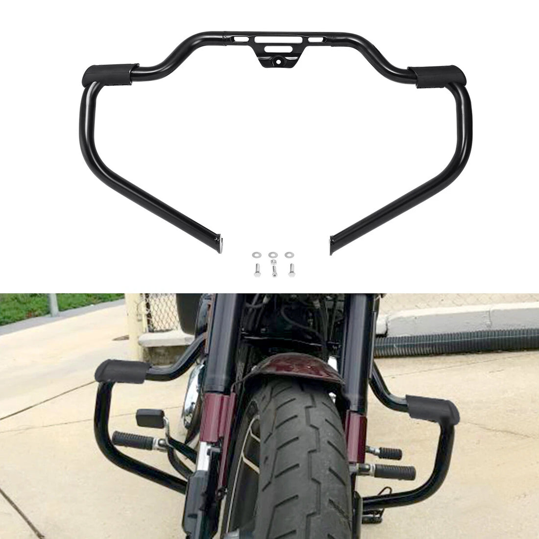 Matte Mustache Engine Guard Crash Bar Fit For Harley Softail Slim Flsl 2018-2025
