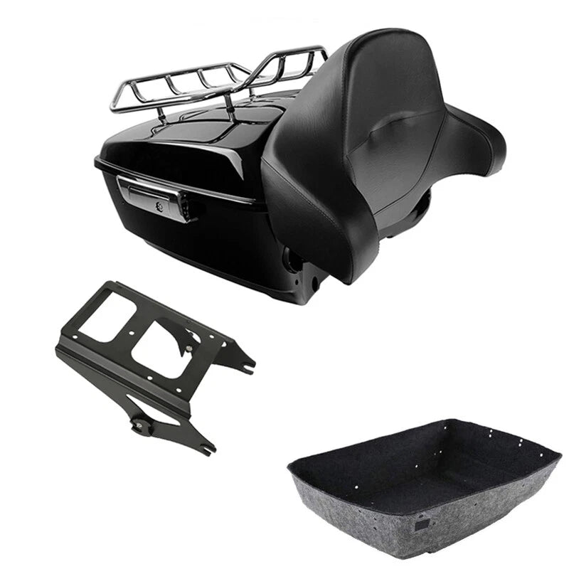 King Trunk Backrest Mount Rack Fit For Harley Touring Road Glide 2009-2013