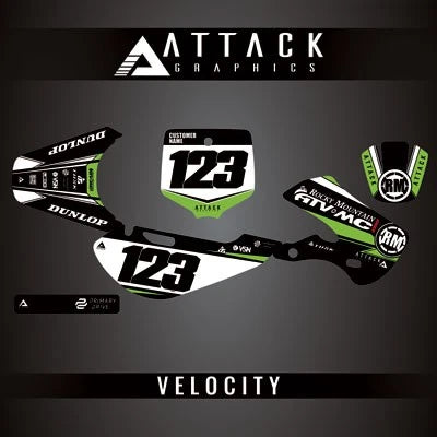 Attack Graphics 2069820114-a8a299-18 Custom Velocity Complete Bike Graphics Kit