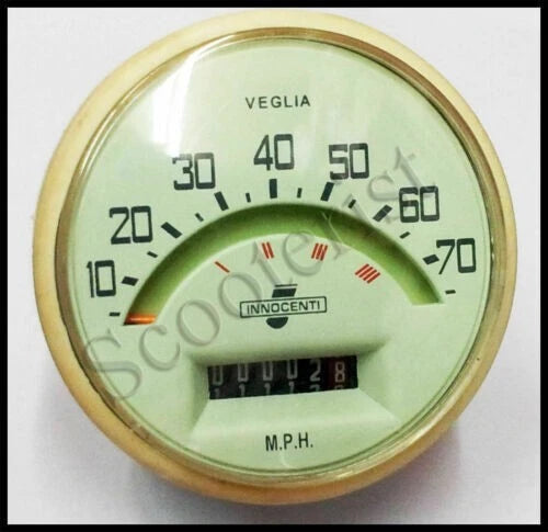For Lambretta Vintage LI Series 1/2 Speedometer 70 Mph Italian Thread