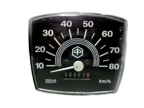Speedo Speedometer 80 Km Black For Vespa Small Frame V50 Special V50N
