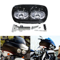 Dual LED Projector Headlight Lamp Assembly Fit For Harley Road Glide 1998-2013