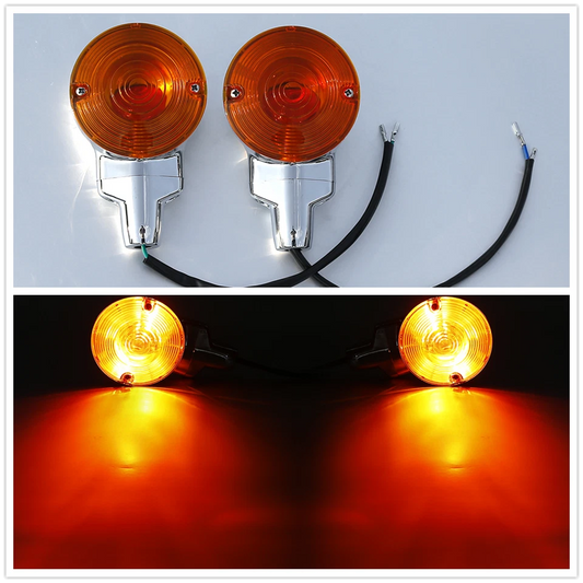 ABS Flat Turn Signal Lights Fit For Harley Heritage Softail Classic Flstc 99-17