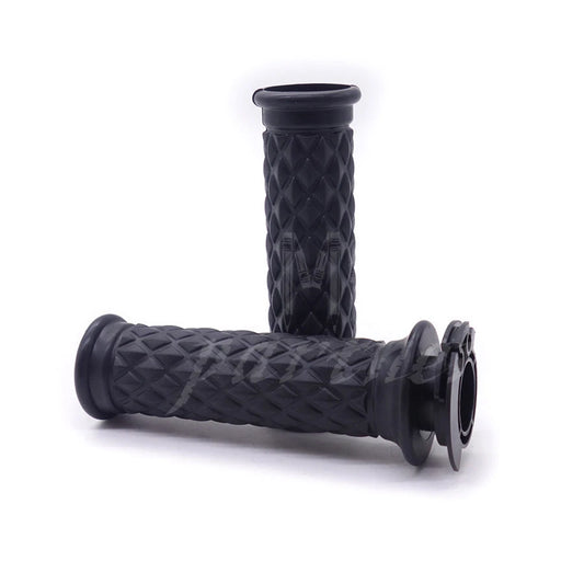 7/8" Black Motorcycle Hand Grip Throttle Handlebar Open Bar End Chopper Bobber
