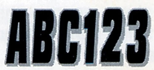 Hardline BLKSI320 3" Block Letter & Number Black/ Silver