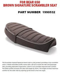 BROWN SIGNATURE SCRAMBLER SEAT FIT FOR ROYAL ENFIELD BEAR